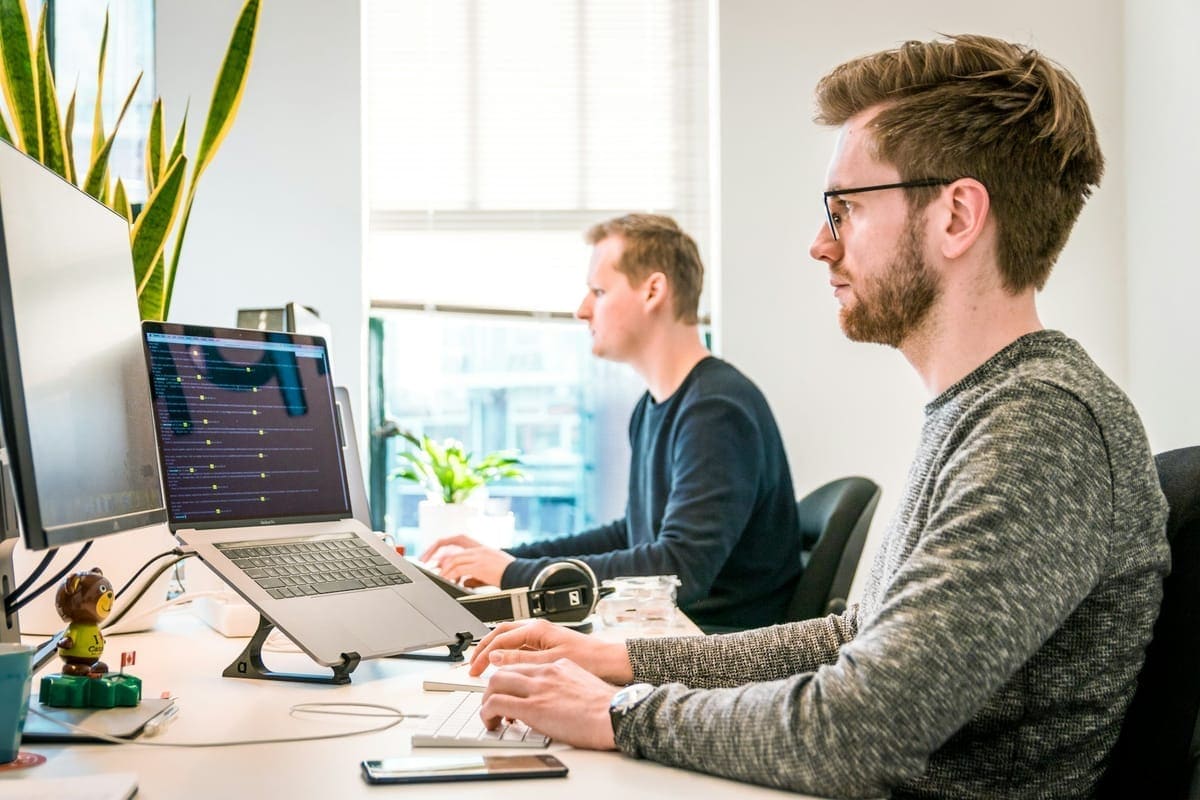 Developer at laptop